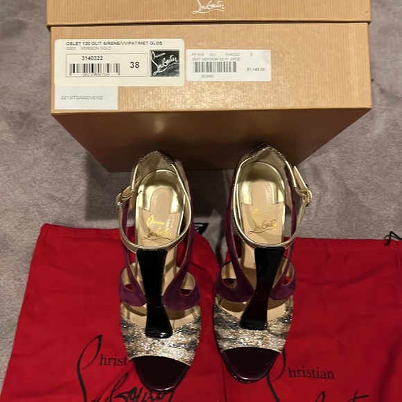 Authentic Christian louboutin oslet 120 sandals heels shoes stilettos size 38 - Picture 13 of 13